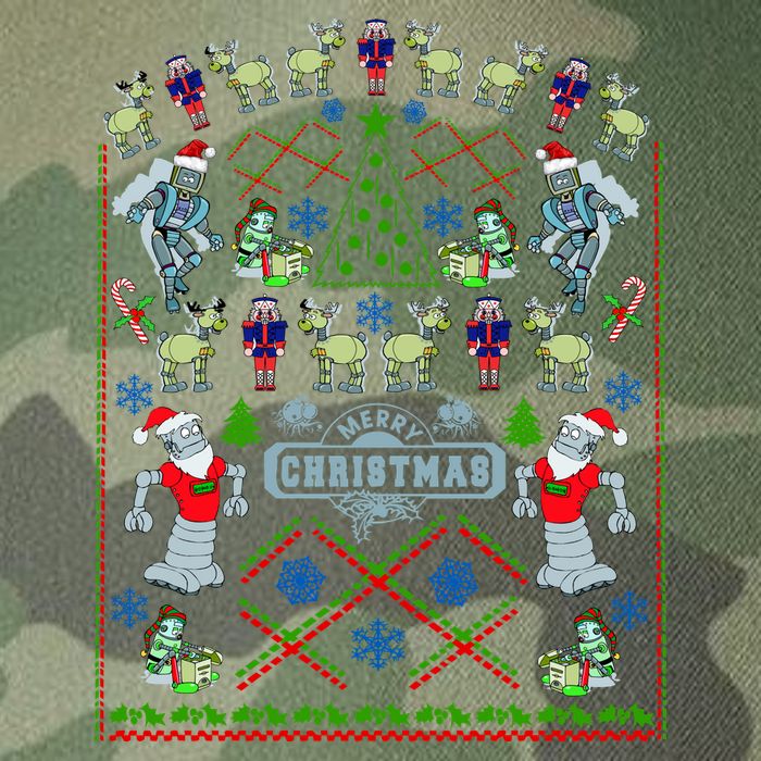 Retro Robot Ugly Christmas Sweater Legacy Tie Dye Trucker Hat
