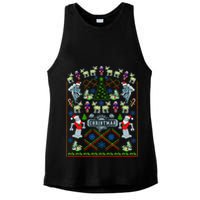 Retro Robot Ugly Christmas Sweater Ladies PosiCharge Tri-Blend Wicking Tank