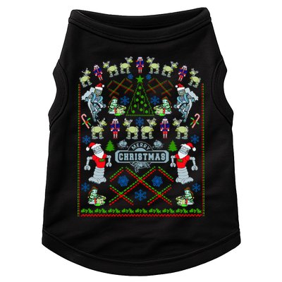 Retro Robot Ugly Christmas Sweater Doggie Tank
