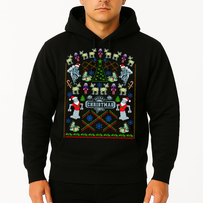 Retro Robot Ugly Christmas Sweater Hoodie