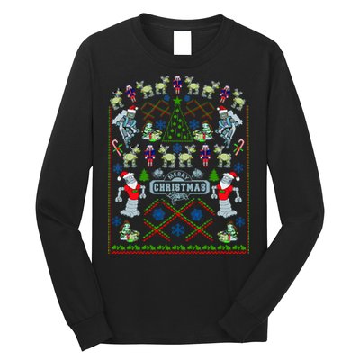 Retro Robot Ugly Christmas Sweater Long Sleeve Shirt