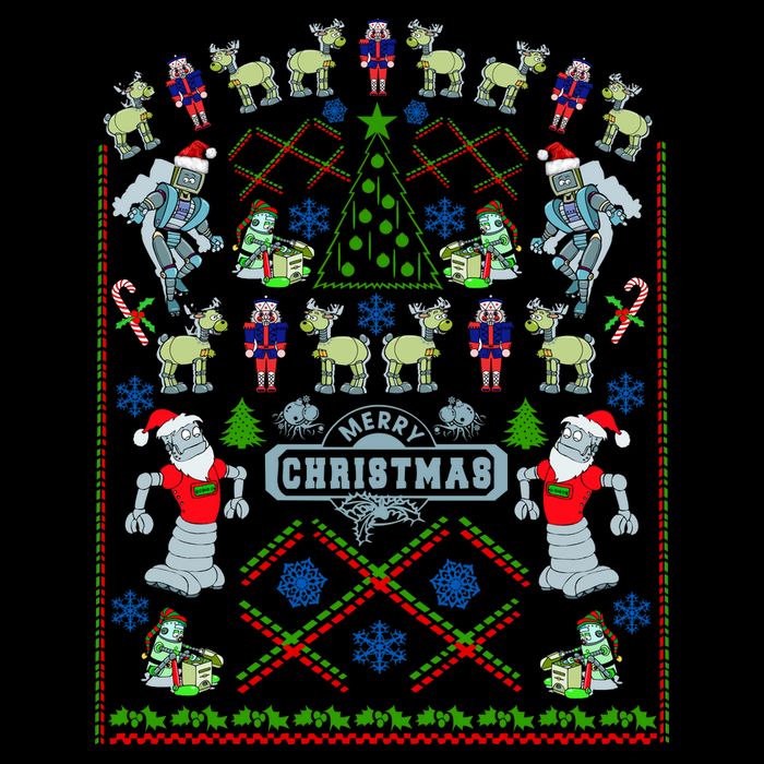 Retro Robot Ugly Christmas Sweater Backpack