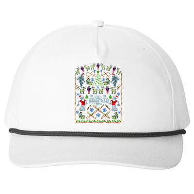 Retro Robot Ugly Christmas Sweater Snapback Five-Panel Rope Hat