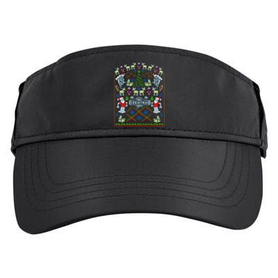 Retro Robot Ugly Christmas Sweater Adult Drive Performance Visor