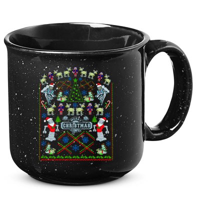 Retro Robot Ugly Christmas Sweater 15oz Campfire Ceramic Mug