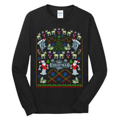 Retro Robot Ugly Christmas Sweater Tall Long Sleeve T-Shirt