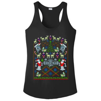 Retro Robot Ugly Christmas Sweater Ladies PosiCharge Competitor Racerback Tank
