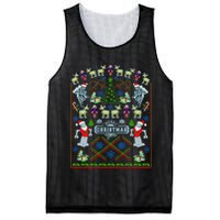 Retro Robot Ugly Christmas Sweater Mesh Reversible Basketball Jersey Tank