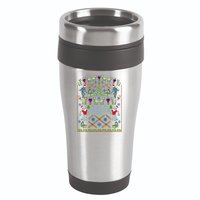 Retro Robot Ugly Christmas Sweater 16oz Travel Tumbler