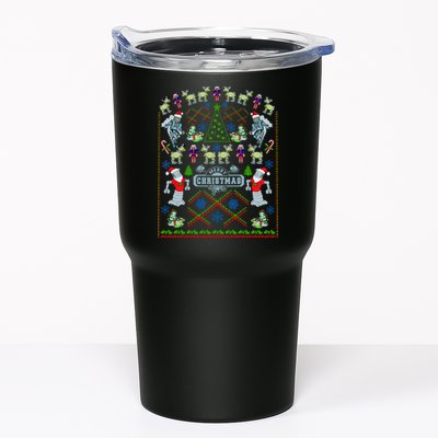 Retro Robot Ugly Christmas Sweater Tumbler