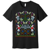 Retro Robot Ugly Christmas Sweater Premium T-Shirt