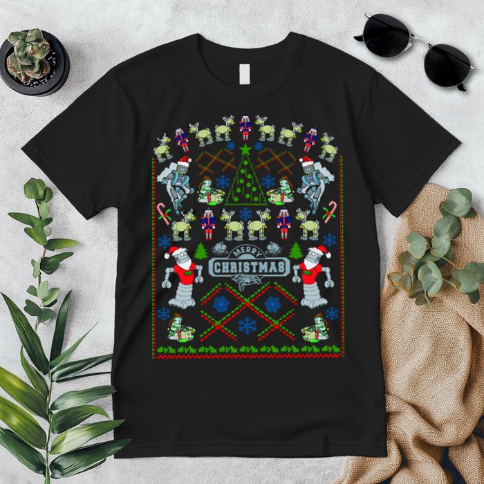 Retro Robot Ugly Christmas Sweater Premium T-Shirt