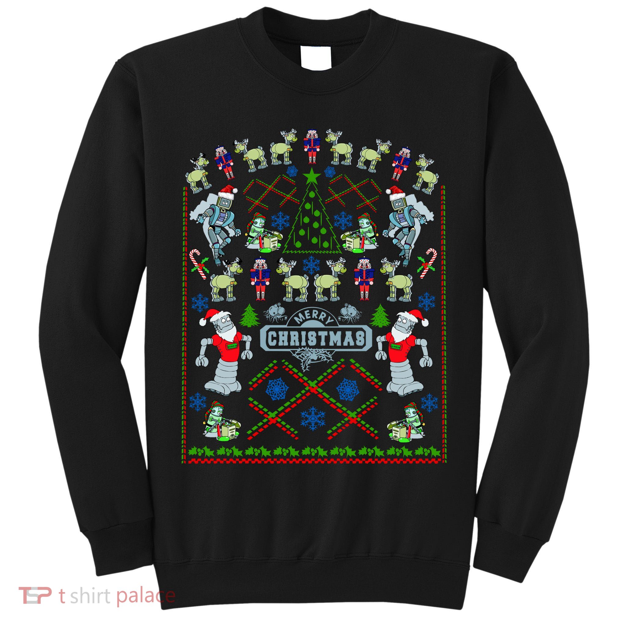 Retro Robot Ugly Christmas Sweater Tall Sweatshirt