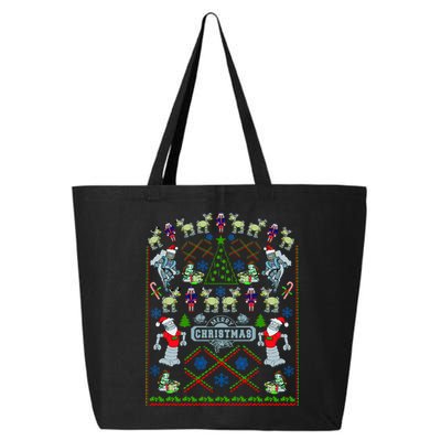 Retro Robot Ugly Christmas Sweater 25L Jumbo Tote
