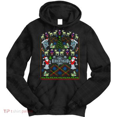 Retro Robot Ugly Christmas Sweater Tie Dye Hoodie
