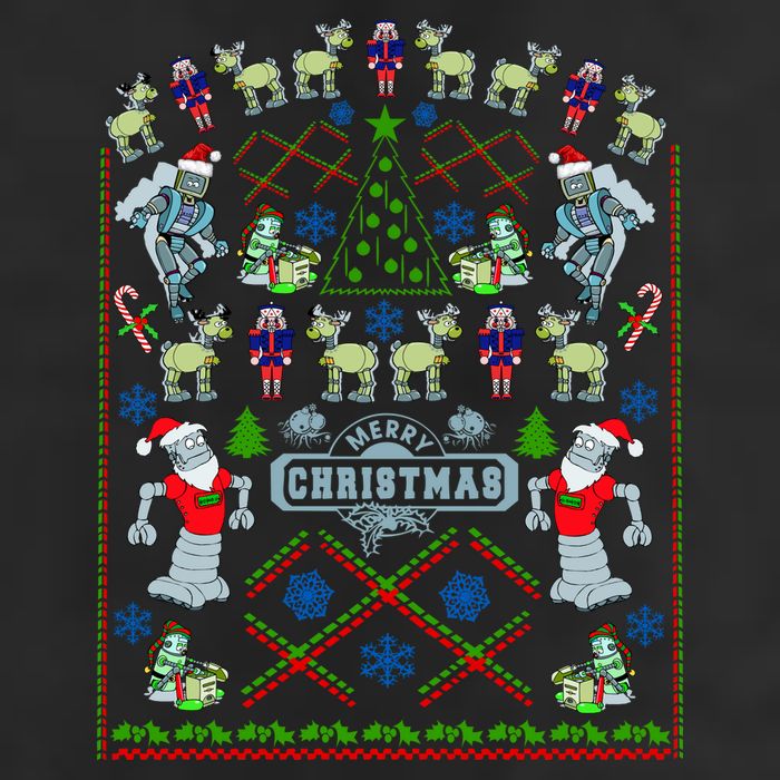 Retro Robot Ugly Christmas Sweater Trucker Hat
