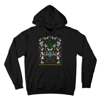 Retro Robot Ugly Christmas Sweater Tall Hoodie