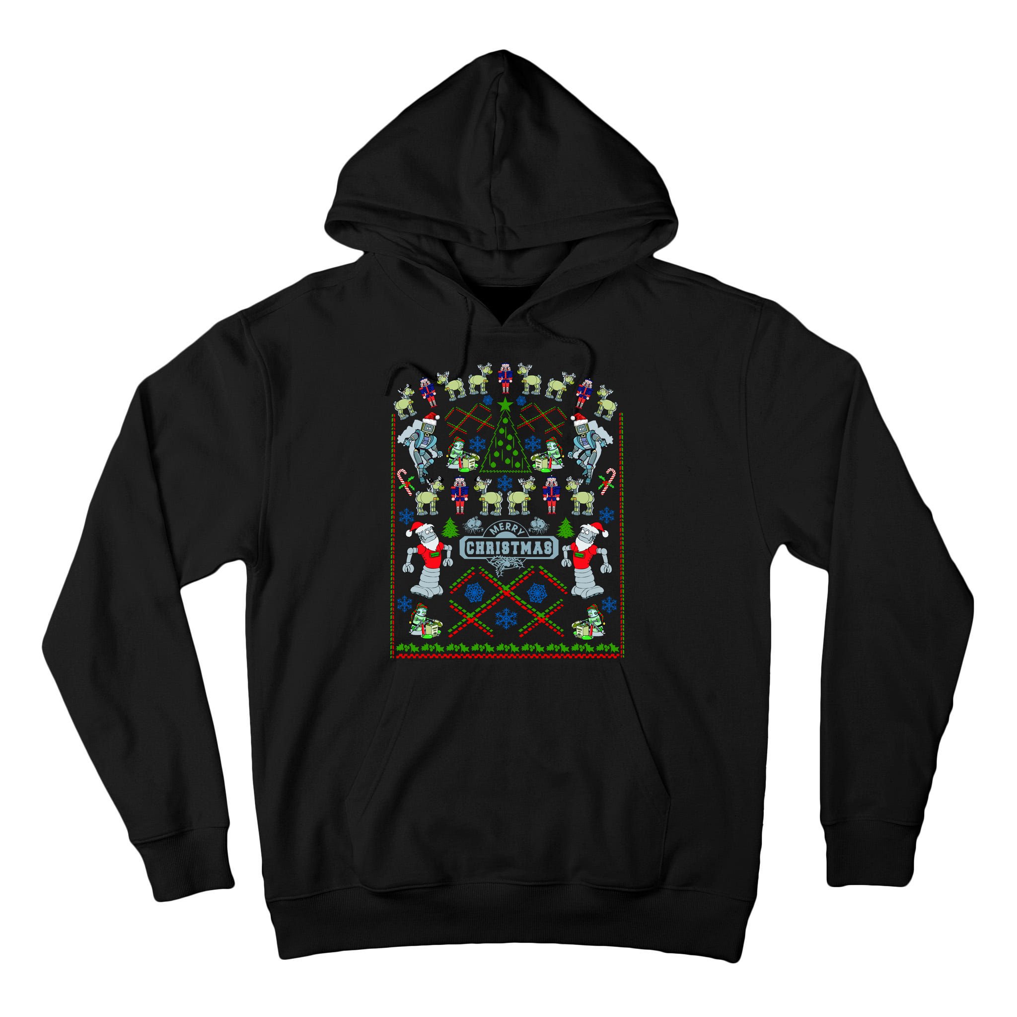 Retro Robot Ugly Christmas Sweater Tall Hoodie