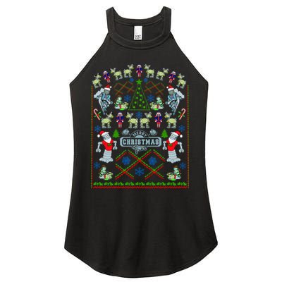 Retro Robot Ugly Christmas Sweater Women's Perfect Tri Rocker Tank