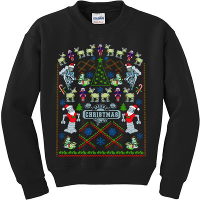 Retro Robot Ugly Christmas Sweater Kids Sweatshirt