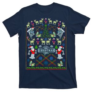 Retro Robot Ugly Christmas Sweater T-Shirt