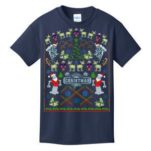 Retro Robot Ugly Christmas Sweater Kids T-Shirt