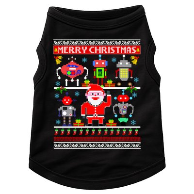 Retro Robotic Santa Ugly Christmas Sweater Doggie Tank