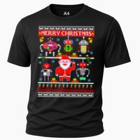 Retro Robotic Santa Ugly Christmas Sweater Performance Shirt