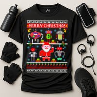 Retro Robotic Santa Ugly Christmas Sweater Performance Shirt