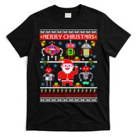 Retro Robotic Santa Ugly Christmas Sweater T-Shirt