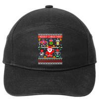 Retro Robotic Santa Ugly Christmas Sweater 7-Panel Snapback Hat