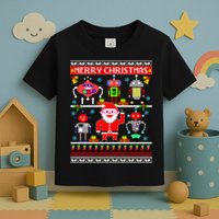 Retro Robotic Santa Ugly Christmas Sweater Toddler T-Shirt