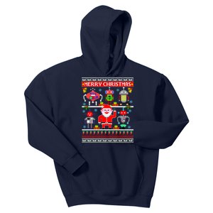 Retro Robotic Santa Ugly Christmas Sweater Kids Hoodie