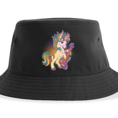 Retro Rocker Rainbow Unicorn Sustainable Bucket Hat