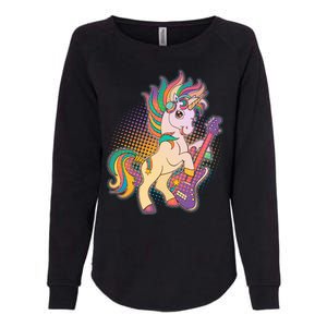 Retro Rocker Rainbow Unicorn Womens California Wash Sweatshirt