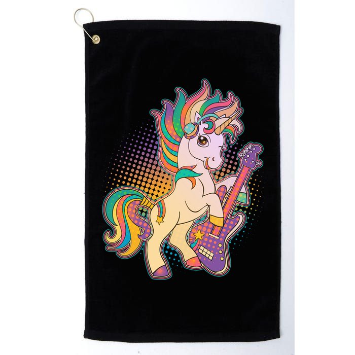 Retro Rocker Rainbow Unicorn Golf Towel