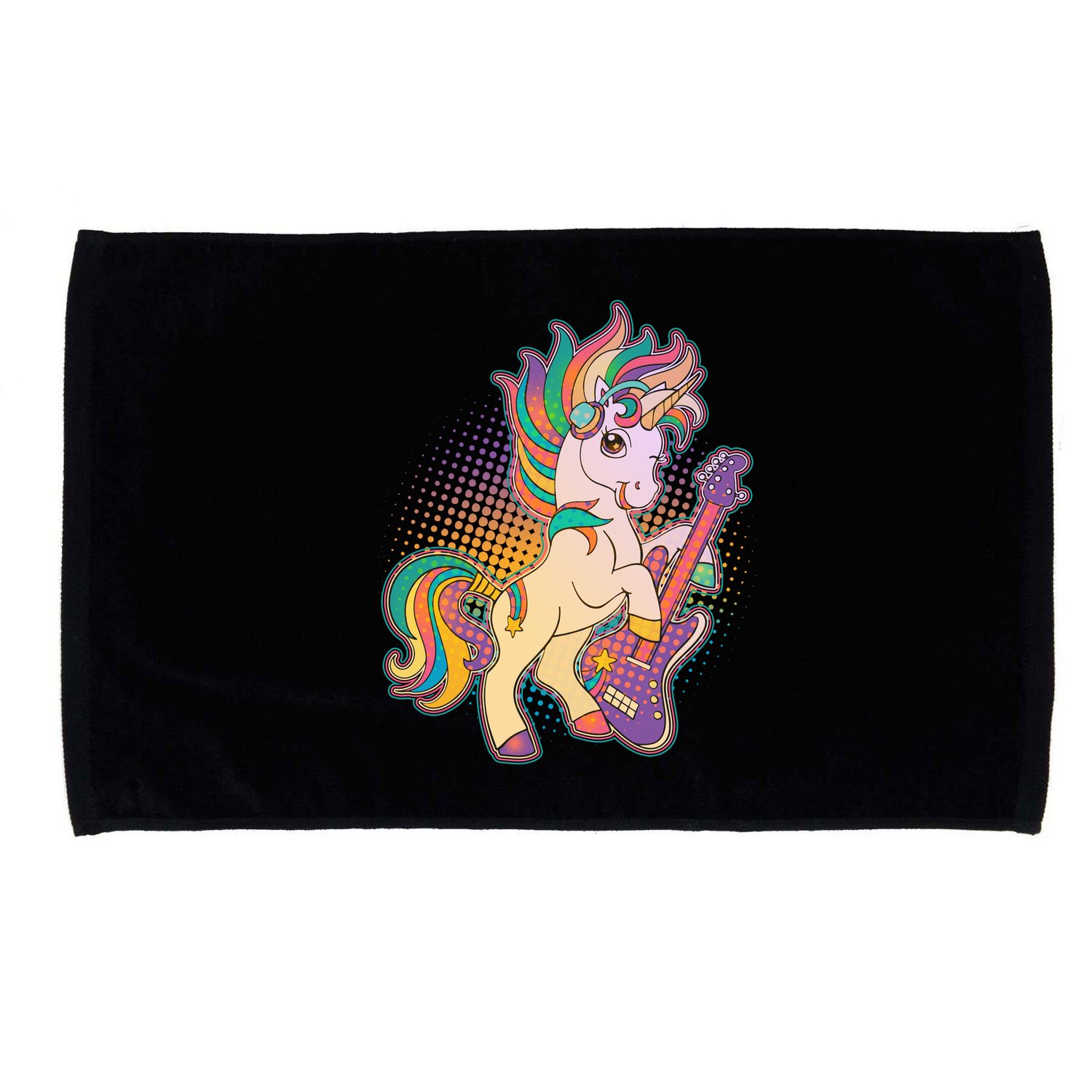 Retro Rocker Rainbow Unicorn Microfiber Hand Towel