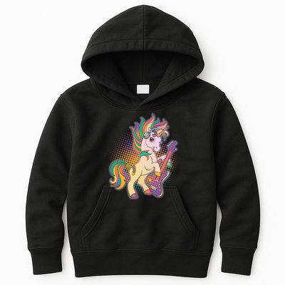 Retro Rocker Rainbow Unicorn Kids Hoodie
