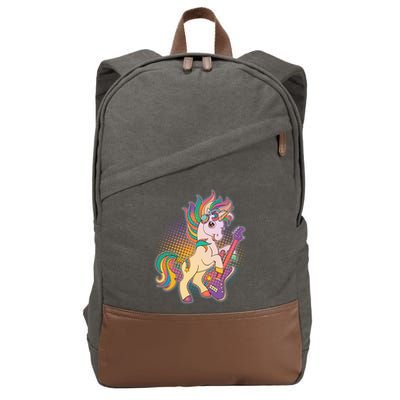 Retro Rocker Rainbow Unicorn Cotton Canvas Backpack
