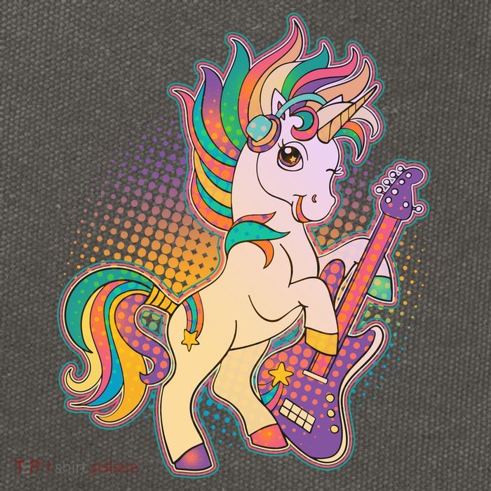 Retro Rocker Rainbow Unicorn Cotton Canvas Backpack