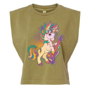 Retro Rocker Rainbow Unicorn Garment-Dyed Women's Muscle Tee