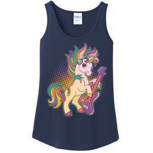 Retro Rocker Rainbow Unicorn Ladies Essential Tank