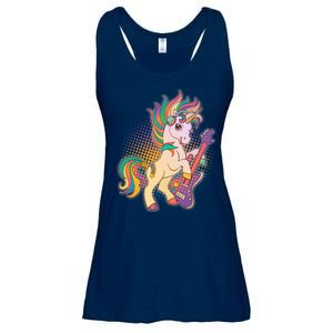 Retro Rocker Rainbow Unicorn Ladies Essential Flowy Tank