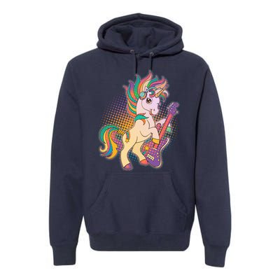 Retro Rocker Rainbow Unicorn Premium Hoodie