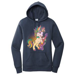 Retro Rocker Rainbow Unicorn Women's Pullover Hoodie