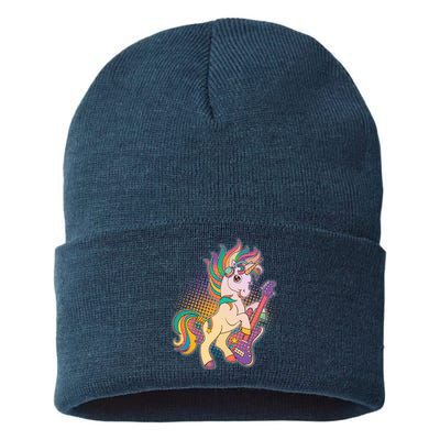 Retro Rocker Rainbow Unicorn Sustainable Knit Beanie