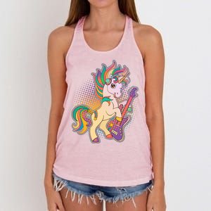 Retro Rocker Rainbow Unicorn Women's Knotted Racerback Tank