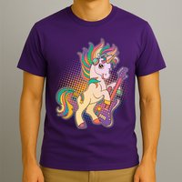Retro Rocker Rainbow Unicorn T-Shirt