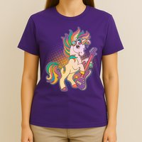 Retro Rocker Rainbow Unicorn T-Shirt