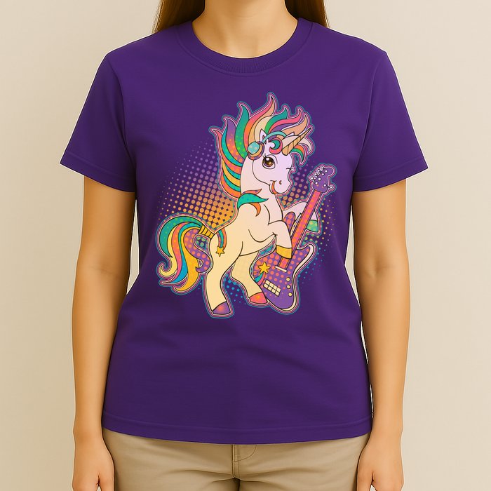 Retro Rocker Rainbow Unicorn T-Shirt